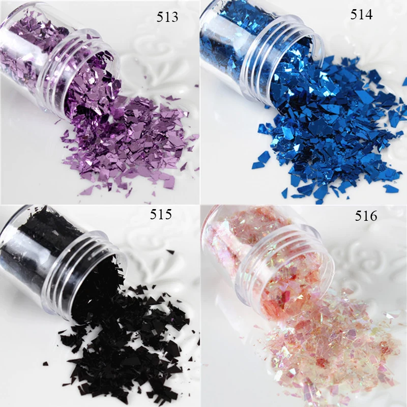 5 ml/box красочные nail Блёстки конфеты Стекло Бумага Сияющий Блеск блестка Стикеры DIY 3D Маникюр Дизайн ногтей украшения