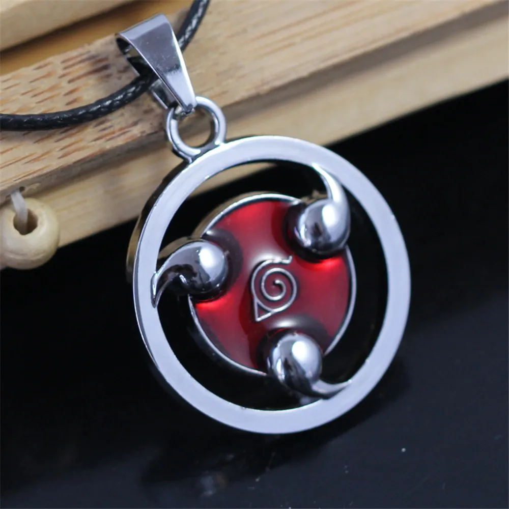 

10 Styles Charm cosplay naruto pendant necklace ninja tritium necklaces leather neckless men collars pingente for best friends
