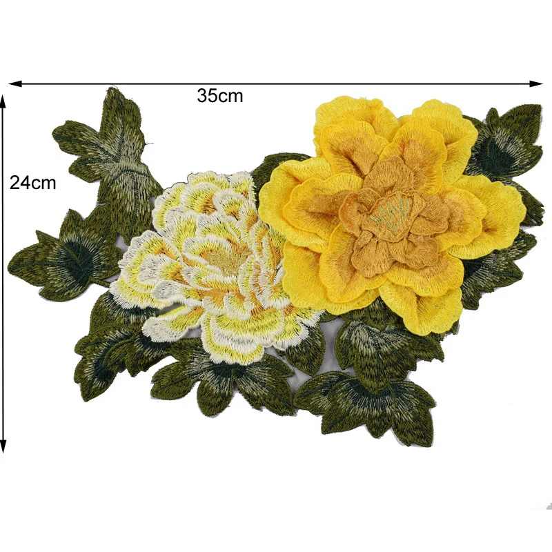 1 шт. большой цветок розы пришить патчи для одежды вышитые одежды аппликация вышитая нашивка на одежду cheongsam DIY аксессуар