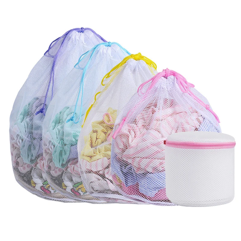 

4 Size Foldable Washing Laundry Bag Clothing Care Protection Net For Underwear Bra Socks Washing Machine Clothes Storage Bags