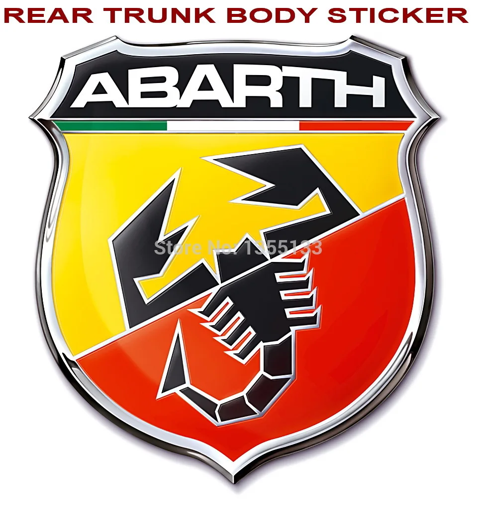 

ABARTH Logo Rear Trunk Emblem Car Body Badge Sticker for FIAT 124 125 125 500 695 OT2000 Coupe
