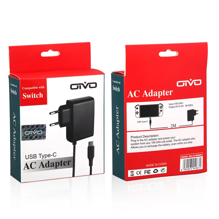 OIVO ЕС Plug AC адаптер стены путешествия дома Тип usb C зарядное устройство для Nintend переключатель NS питание для nintendo переключатель игровой