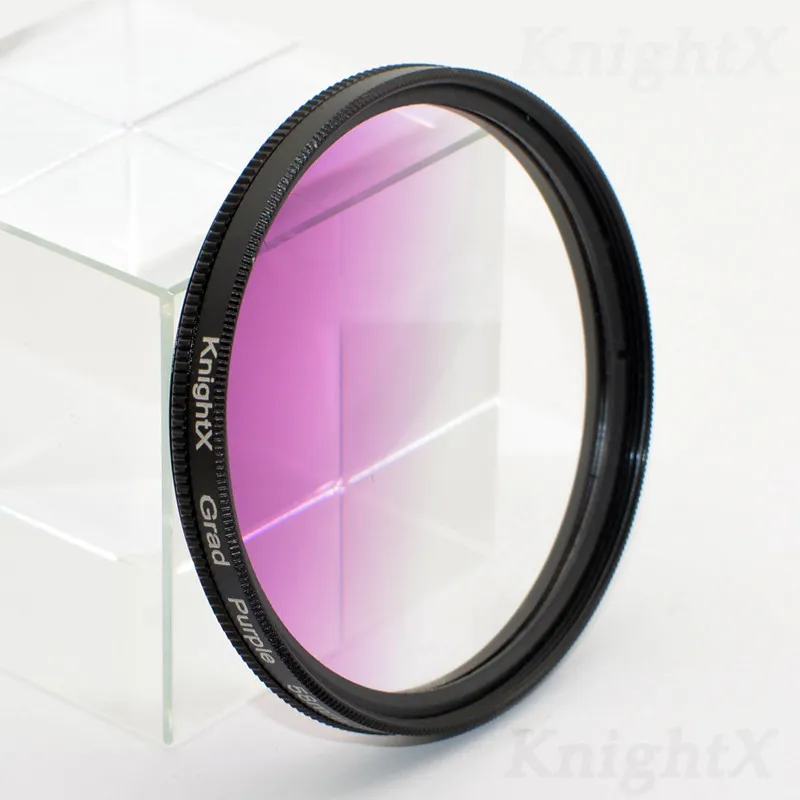 KnightX 24 цветной фильтр nd uv для объектива nikon canon t3i для d3200 lente filtros kitfiltro de lente foto photo 52 мм 55 58 мм 67 мм - Цвет: Grad Purple