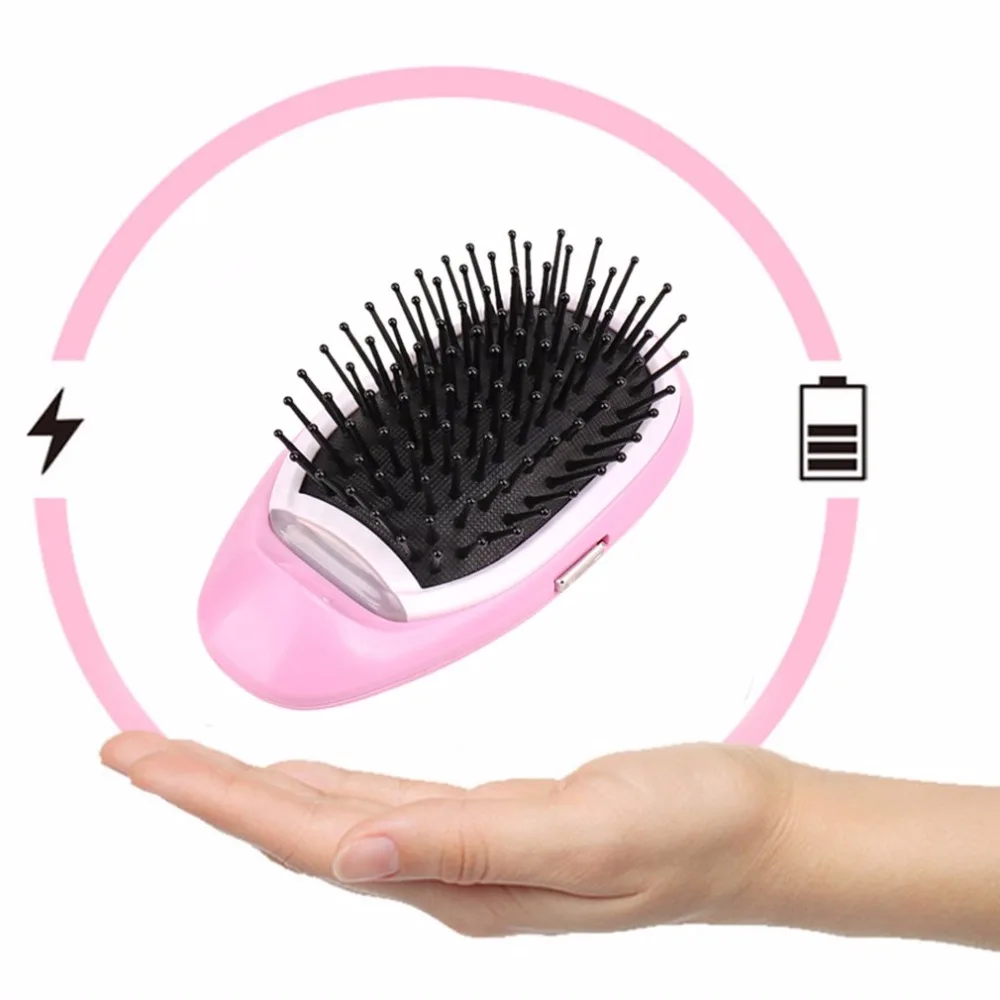 Electric Ionic Hair Brush Negative Ions Portable Anti Static Hair Comb Hair Modeling Brush Scalp