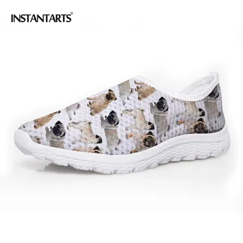 

INSTANTARTS Women Summer Running Shoes Cute Pug Dog 3D Animal Cat Sneakers Outdoor Female Fitness Athletic Training Light Shoes