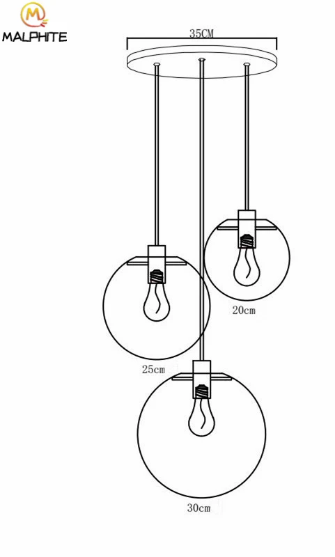 Современный светодиодный подвесной светильник, стеклянные подвесные светильники, прозрачный шар, подвесной светильник для гостиной, декоративные светильники - Цвет корпуса: A