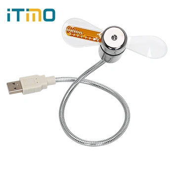 

ITimo USB LED Fan Lamp Summer Mini Display Real Time Clock Novelty Lighting Luminous Watch New Ideas Night Light