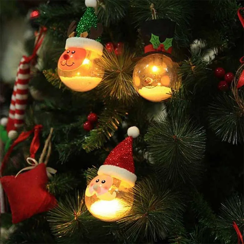 Transparente De Navidad LED luz De la bola De espuma De grano árbol De Navidad adorno colgante Navidad Festival decoraciones Luces De Navidad Transparente De Navidad LED luz De la bola De espuma De grano árbol De Navidad adorno colgante Navidad Festival decoraciones Luces De Navidad