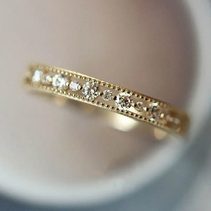 Tisonliz изящные кольца для женщин, женские складные тонкие кольца, обещающие обручальные кольца, медные стразы, ювелирные изделия - Цвет основного камня: 0171