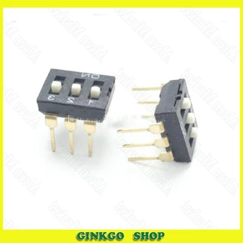 

200pcs/lot 3 Way Position DIP Switch 2.54mm Straight Pin Black Toggle Switch KI-03H 3P High Quality