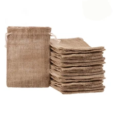 Sacs en toile de Jute avec cordon sacs à bijoux en Jute emballage rangement Mini sacs sac cadeau pour mariage fête de noël anniversaire douche