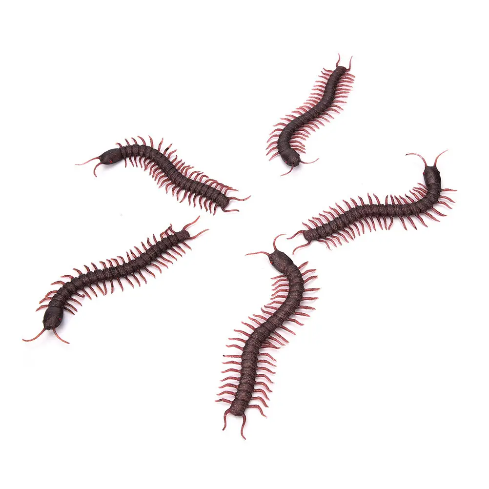 

5pcs/lot Simulation Centipede Model Practical Gags Jokes Horror Halloween Props Tricks Fake Insect Bug Prank Toy