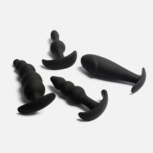 4 unids/set de silicona Anal cuentas jalea juguetes la sensación de la piel consolador para adultos, Juguetes sexuales para hombres PRODUCTOS DE SEXO enchufe trasero juguetes sexuales para mujer