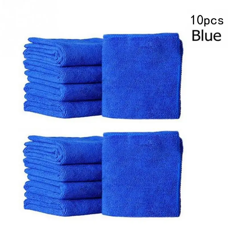10 шт ультра мягкой микрофибры для лица из чистого хлопка ручной полотенце для мойки авто микрофибра домашнее полотенце для уборки из микрофибры 25x25 см#0926 - Цвет: blue 10pcs