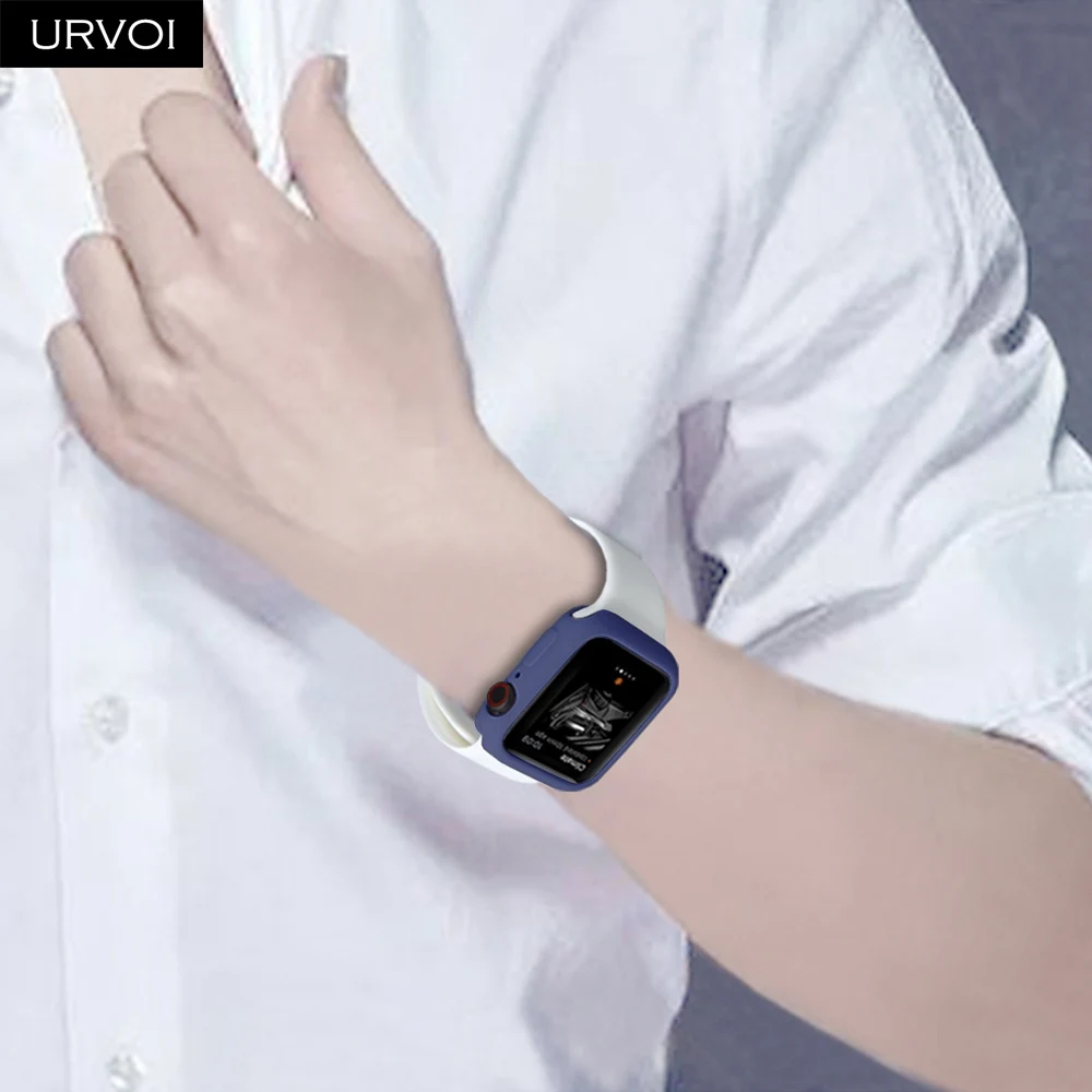 URVOI чехол для apple watch 4 5 3 2 1 чехол для iwatch бампер 38 42 40 44 мм ТПУ карамельного цвета протектор ультратонкая рамка