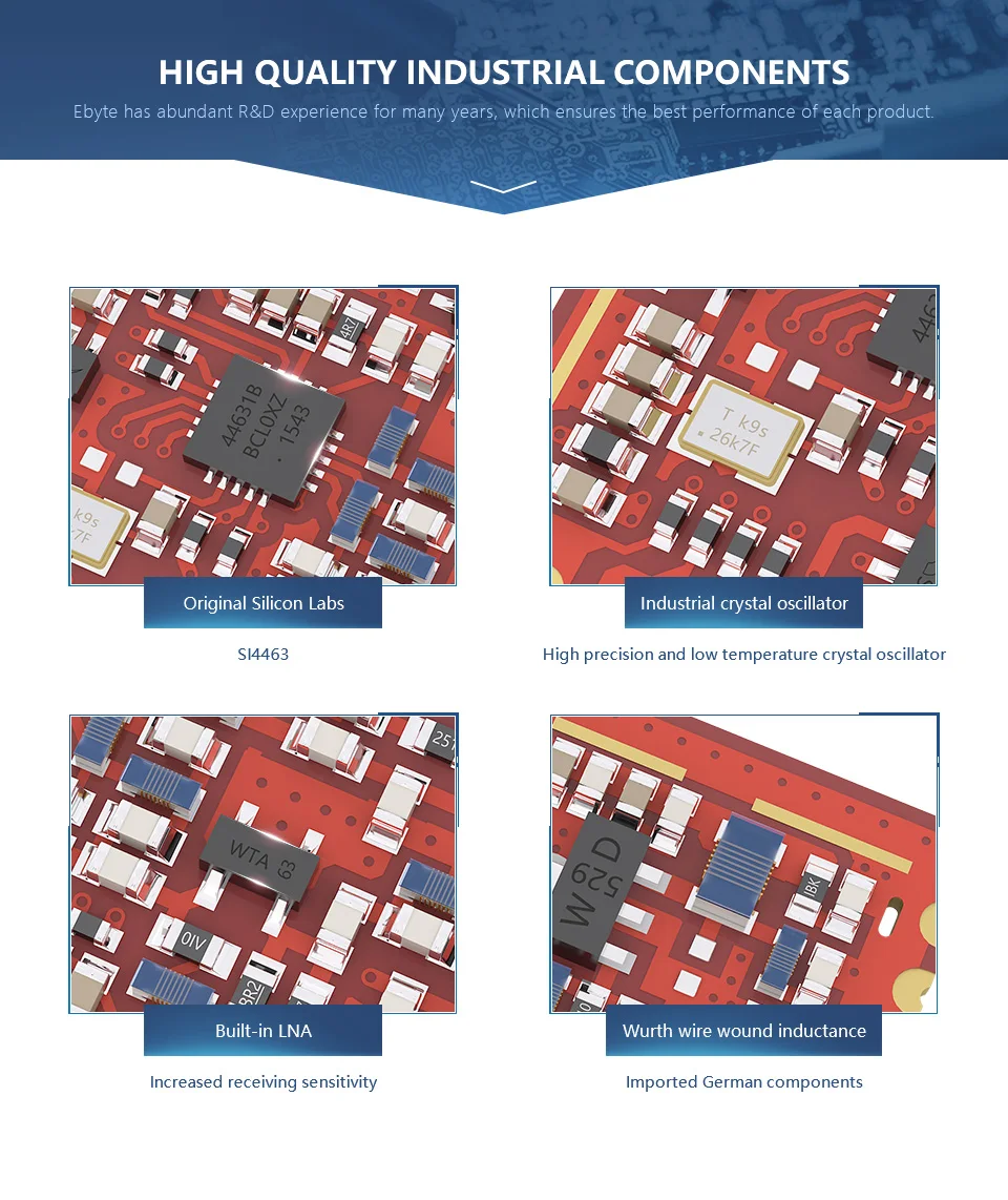 SI4463 PA LNA 433 MHz E10-433MS1W SPI rf модуль CDSENET 433 MHz 1W беспроводной модуль приемопередатчика TCXO отверстие для штампа