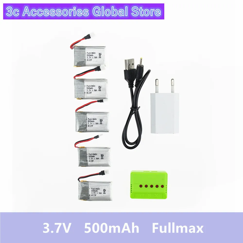 5pcs Syma X5 RC Drone Lipo Battery 3.7V 500mah Green Charger For X5C X5SC H5C X5A Batteria Quadcopter Helicopter Airplane | Электроника