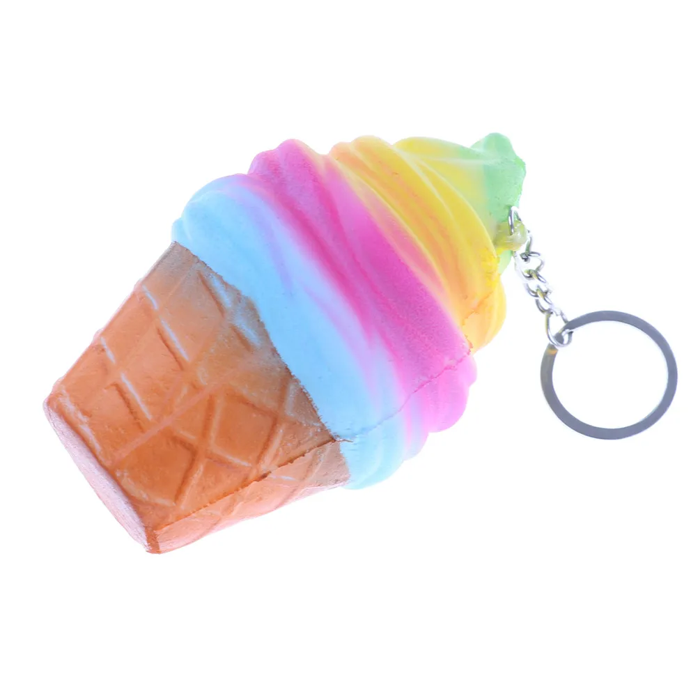 Новинка Jumbo Радужное мороженое мягкое супер медленно поднимающееся Kawaii булочка для хлеба Милая Ароматизированная Подвеска детская игрушка подарок