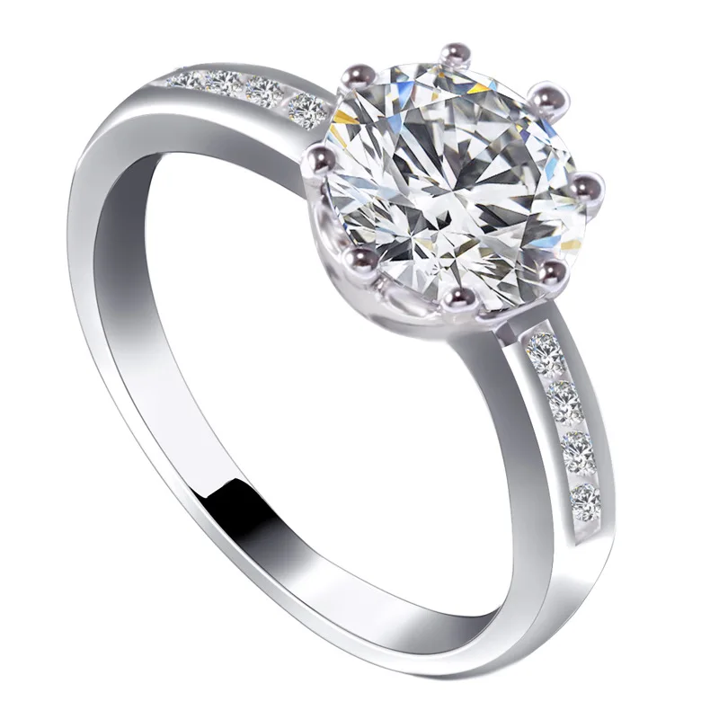 10PCS/Lot Mix Sizes Wholesale Crown Rings Austrian Crystal Zircons Simple Silver Rhinestone Rings Female Gift Gold/Silver