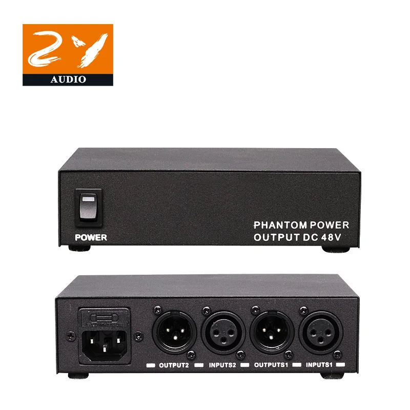 High Quality 2PCS/LOT 48 V DC Phantom Power Supply Two Channels Dual