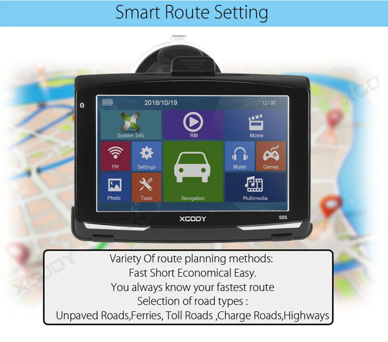 XGODY 505 Автомобильный gps навигатор 5 дюймов FM Bluetooth AVIN Navitel новейшая Европейская карта Sat Nav грузовик gps навигатор Автомобильный 8 Гб