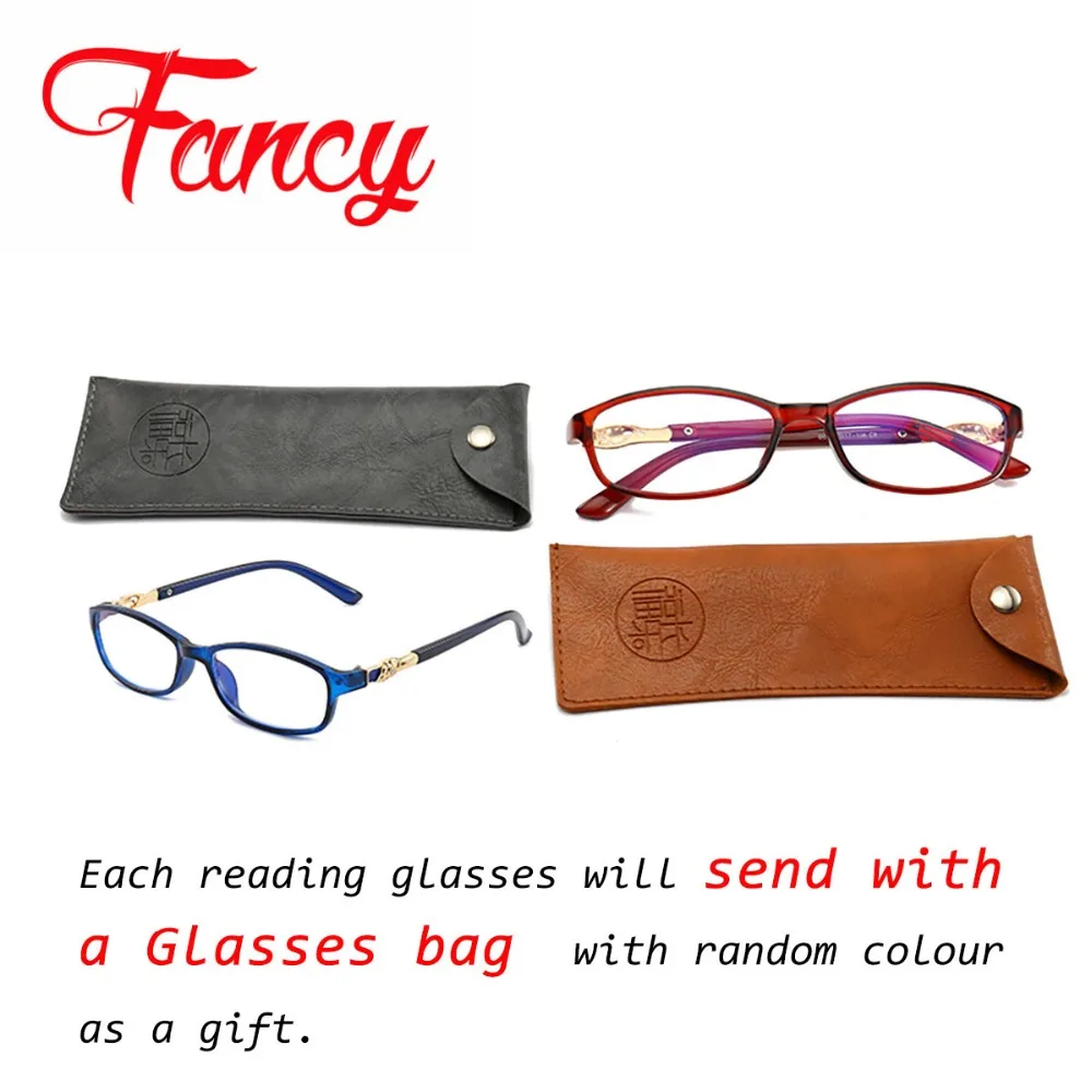

Anti blue ray women computer reading glasses UV blue light protection TR90 presbyopia eyewear for readers with glasses bag