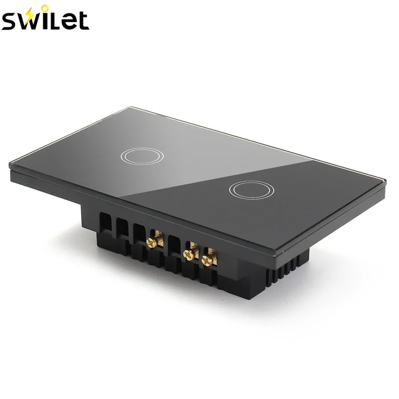 SWILET 120 тип двухсторонний сенсорный выключатель 110 V-240 V кристальная стеклянная панель сенсорный выключатель дистанционное управление светильник светодиодный