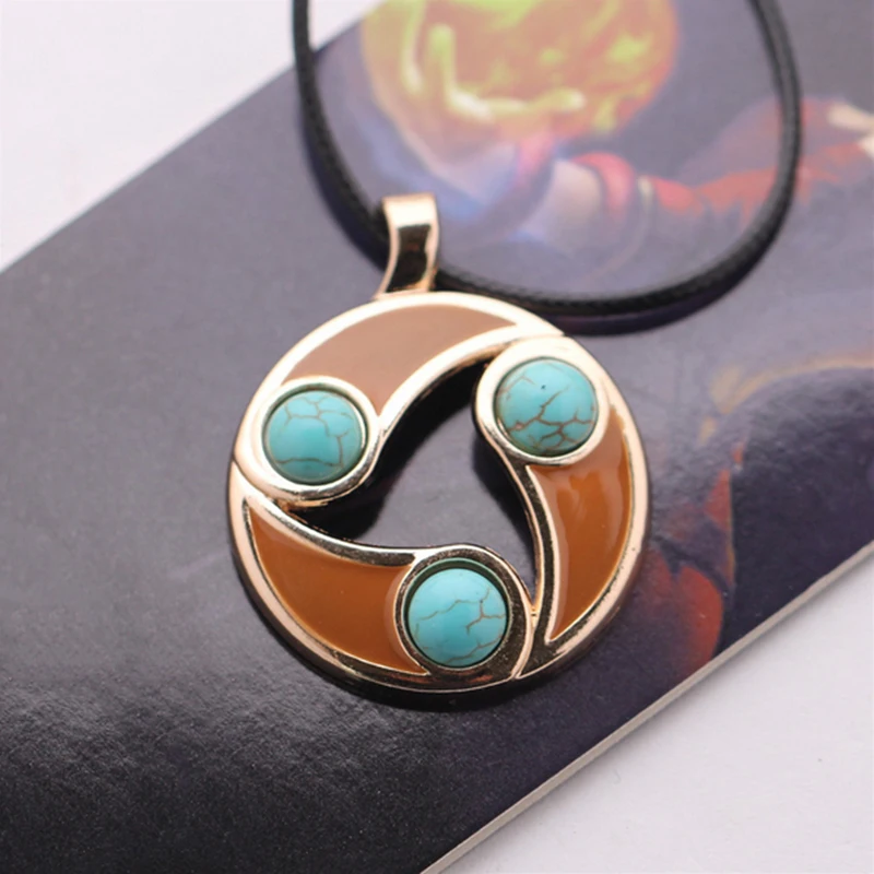 DOTA 2 Talisman of Evasion три зеленых глаза круглые полые ракушки винтажные ожерелья с