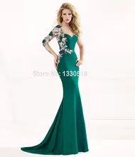 Yığın Abiye hanım abiye uzun elbise Mermaid Aplikler Sevgiliye Uzun Kollu Kat Uzunluk vestidos de fiesta