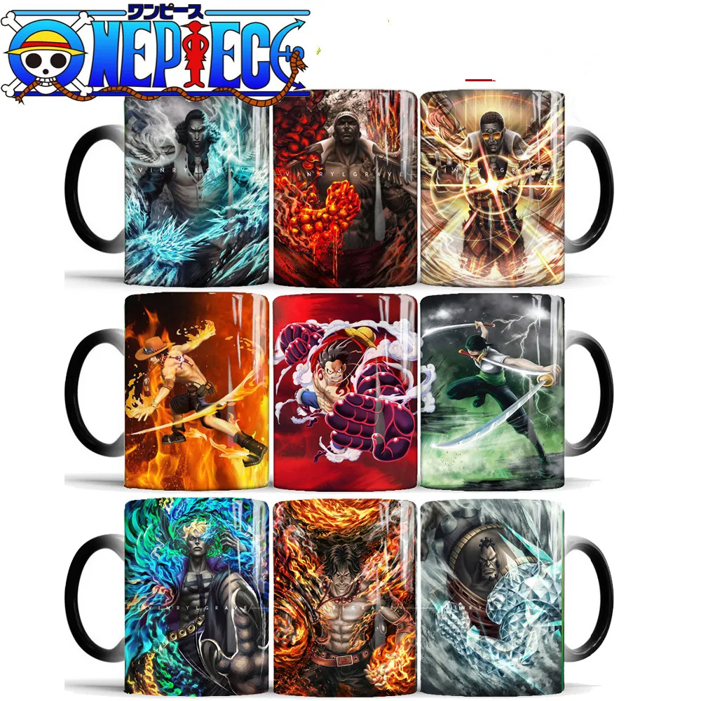

Mixed 9 Styles One Piece Mug Luffy Zoro Ace Color Changing Mugs Anime Ceramic Milk Tea Coffee Cup For Christmas Gift