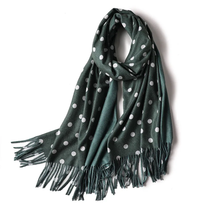 RUNMEIFA искусственный кашемировый шарф в горошек для женщин зимние теплые шали с кисточками платок женский элегантный шаль Прямая - Цвет: 2