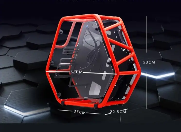 MicroATX закаленное стекло полностью алюминиевая открытая рама трубчатая с водяным