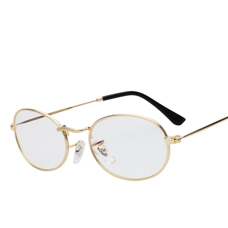 MAX овальные женские солнцезащитные очки мужские очки женские роскошные Ретро Металлические солнцезащитные очки винтажные зеркальные UV400 - Цвет линз: Gold w clear