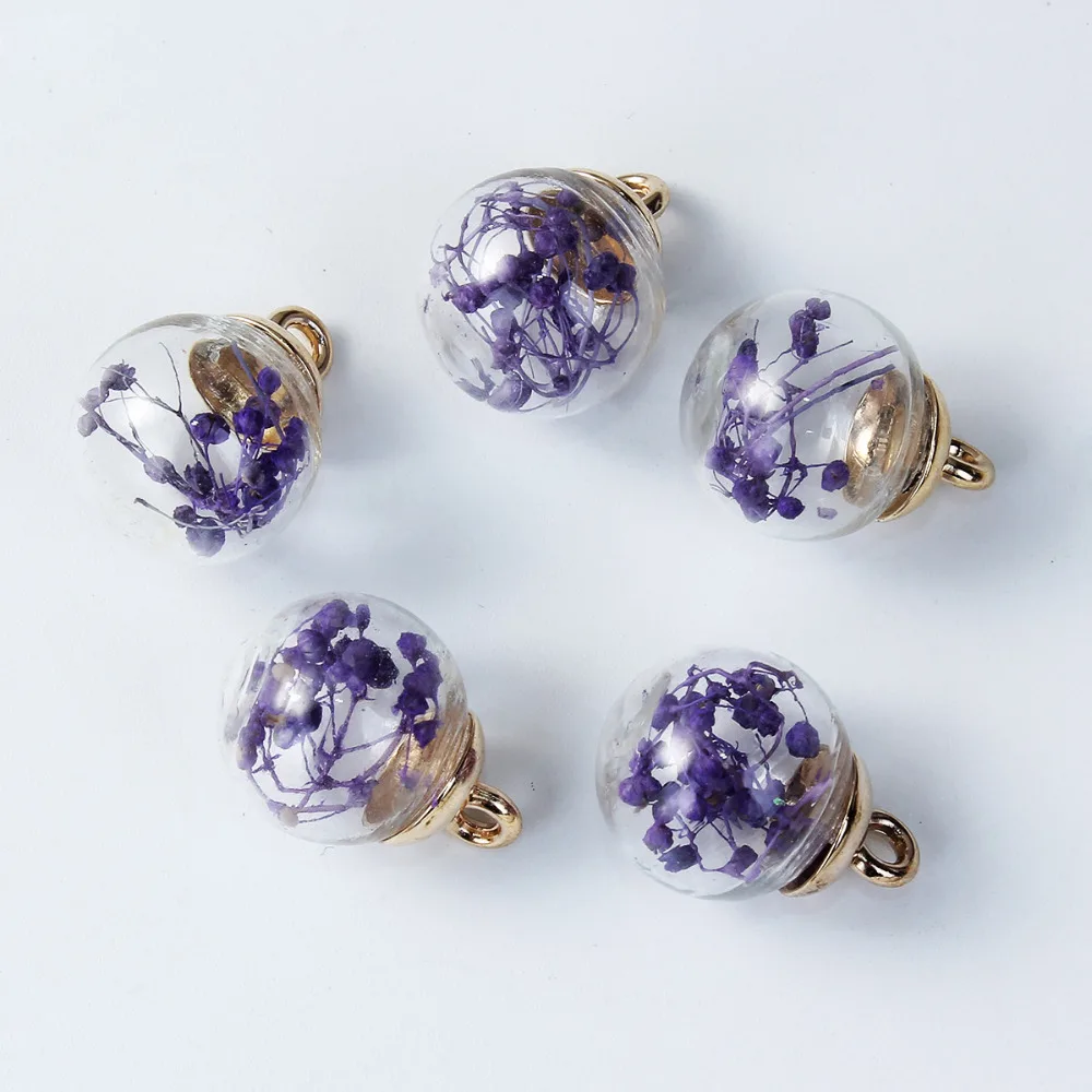 DoreenBeads DIY Подвески стеклянные бусы амулеты цветные высушенные прозрачные 22 мм x 16