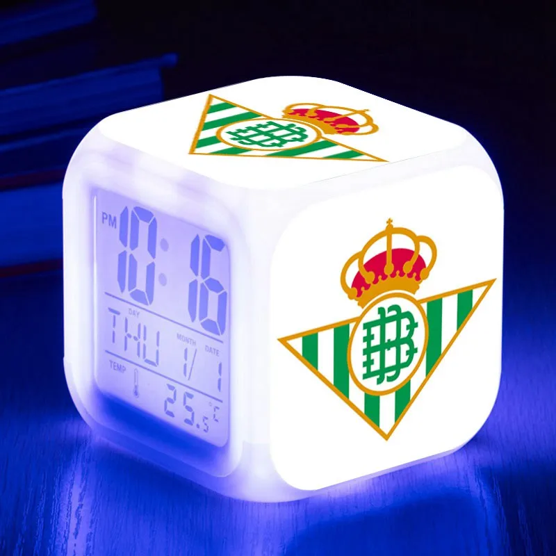 Индивидуальные шаблоны despertador 7 цветов светодиодной вспышкой сигнализации Часы-Будильник Цифровой настольный часы ночник смотреть - Цвет: LCM11