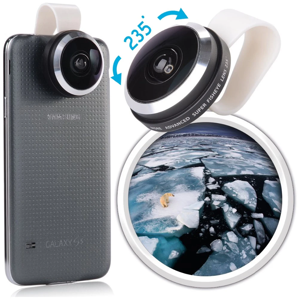 235 Degree Super Fisheye Fish Eye Mobile Phone Camera Lens for iPhone ...