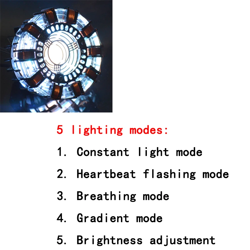 Железный человек телеуправляемый светодиодный MK1 реактор светодиодный светильник в виде сердца Тони Старка украшение стола косплей Мстители Коллекция Броня