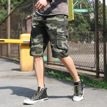 Мужские шорты Карго крутой камуфляж Лето Горячая Распродажа хлопок повседневные мужские короткие штаны Удобная брендовая одежда камуфляж мужские карго шорты