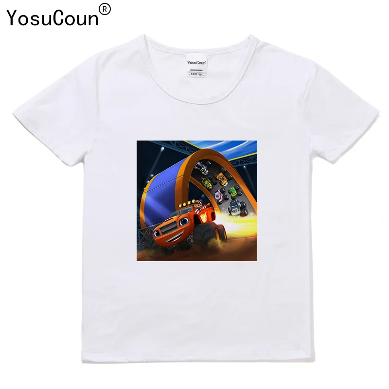 Футболка для мальчиков; детская футболка с изображением машины монстра; детская футболка с короткими рукавами; футболка для малышей; T176X