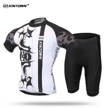 XINTOWN Summer Short Sleeve Cycling Jersey Set Comfortable MTB Bike Clothing for Men Sweat Pro Read Bicycle Jerseys 2 Styles