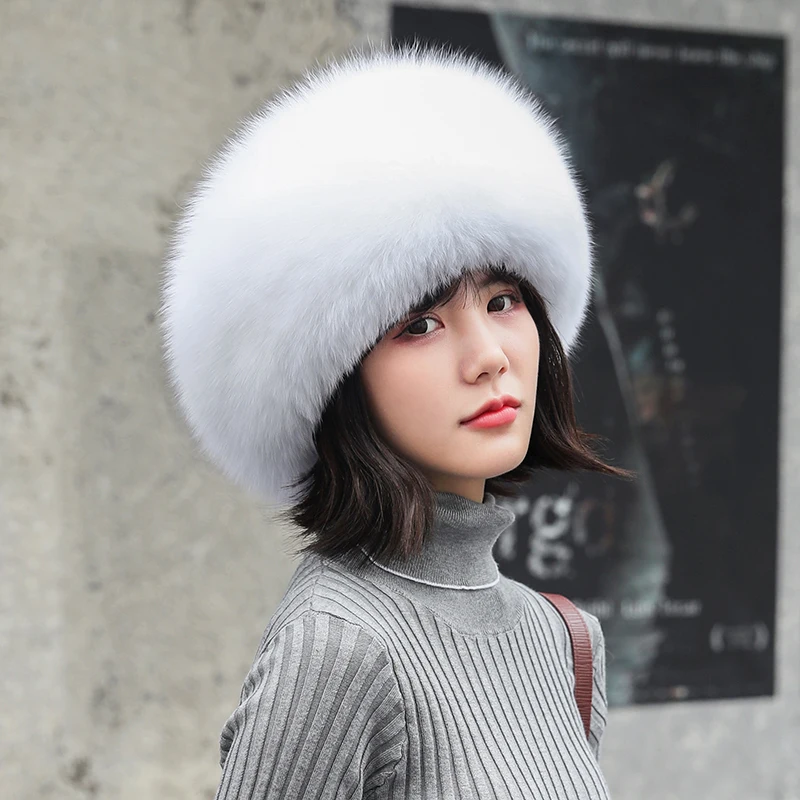 Меховые зимние шапки с натуральным лисьим мехом для женщин, шапки из натурального меха Lei Feng, теплые русские шапки-бомберы из натуральной кожи, топы из овечьей кожи