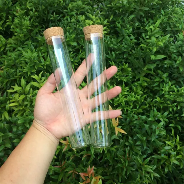 37x200mm 150ml Large Glass Bottles Vials Jars With Corks Storage