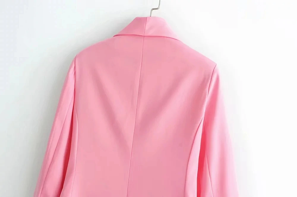 Увядший модный блогер розовый цвет двубортный блейзер feminino Блейзер Женский блейзер mujer женские блейзеры и куртки