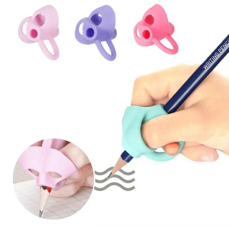 

3Pcs Magic Grip Pencil Help Beginner Writing Silicone Toys Baby Double Thumb Posture Correction Pen Tool Student Education Tools