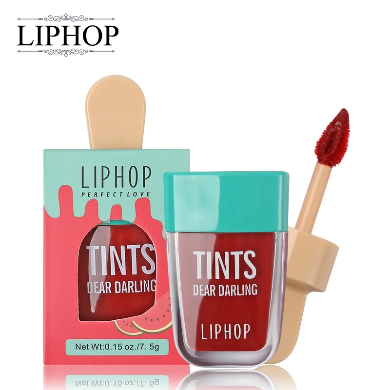 LIPHOP 6 Colors Ice Cream Lip Tint lipgloss Liquid Lipstick Waterproof