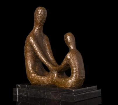 

Copper Brass crafts decoration Asia Modern art sulpture Abstract love figurines Decor treats father and son