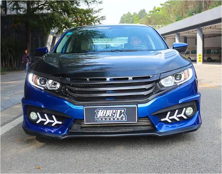 Углеродное волокно автомобиля переднего бампера сетка решетка гриль для Honda Civic 10th быстрая EMS