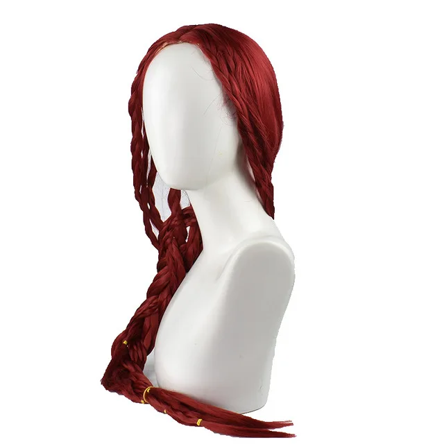 Game Identity V Cosplay Costume Wig Sacrifice Fiona Gilman Cosplay Wigs Witch Deep Red braid Halloween Party Hair FREE Wig cap