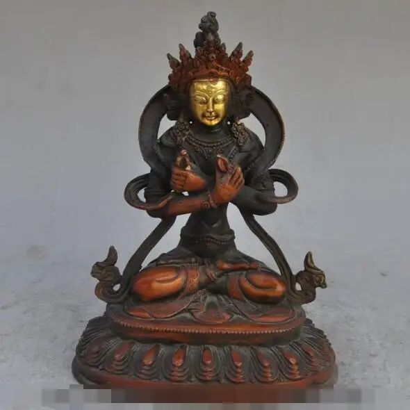 

S01264 8"chinese buddhism fane bronze gilt tara Kwan-Yin Guan Yin goddess buddha statue (B0328)