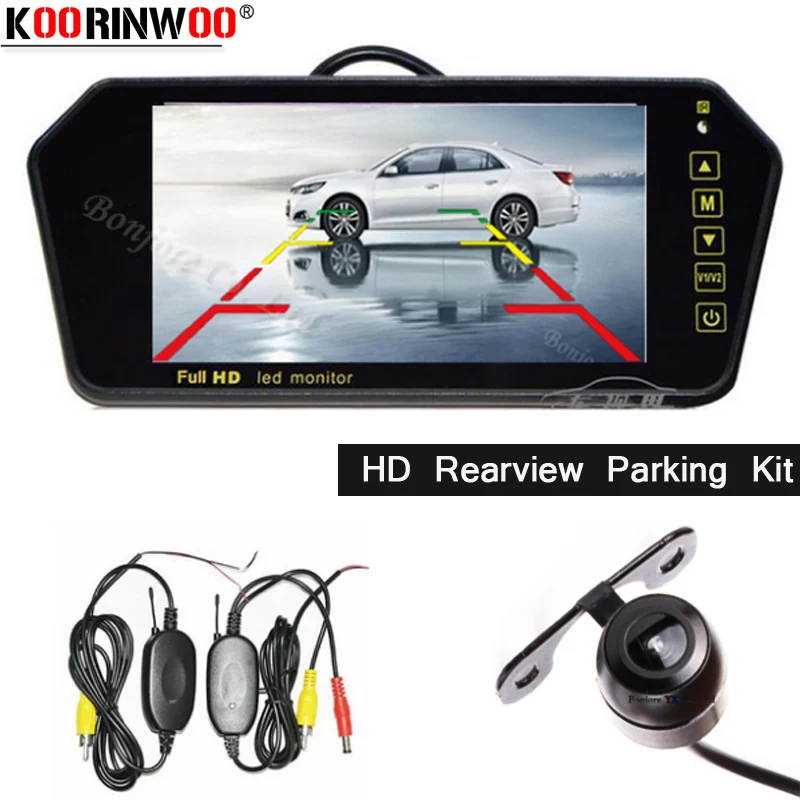 

Koorinwoo Car Parking camera 7'' Colorful 800*480 TFT LCD Screen Video Input Car Mirror Monitor Reverse Rear view Camera System